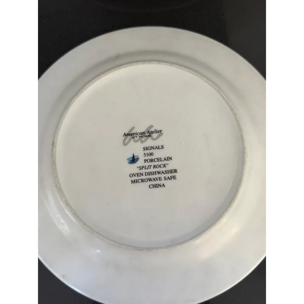 American Atelier Home Signals‎ Set of 6 Lighthouse Porcelain Salad Plates